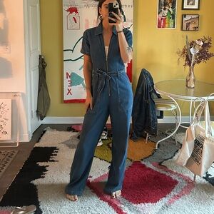 Reformation denim jumpsuit